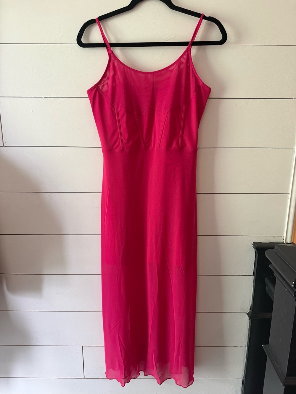 HALARA Hot Pink Sheer Mesh Slip Dress - Picture 2 of 5